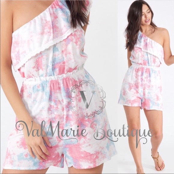 ValMarie Pants - Pastel off shoulder romper